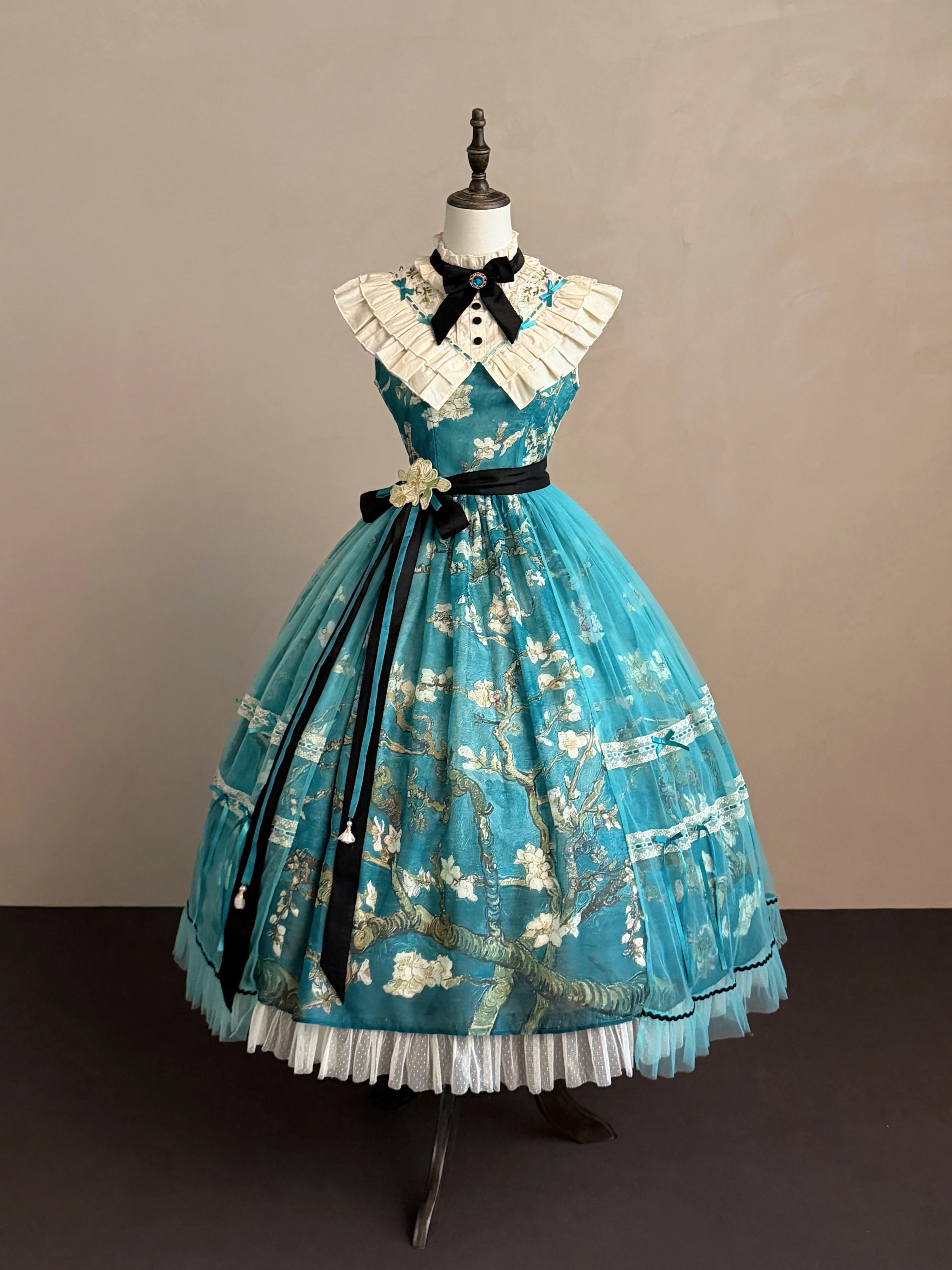 Everblooming Apricot Blossoms Classic Lolita High-Collar JSK and Accessories - image 14