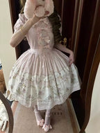 Jenny Flower - Cotton Old School Lolita Floral OP Dress - image 2