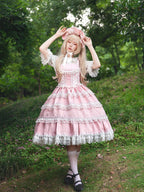 Mirror Doll - Old School Lolita Tiered Hem JSK with Polka Dot Lace and Accessories - image 28