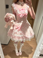 Spring Bud - Old School Lolita Floral Print JSK Dress, Layered Skirt and Accessories - image 8