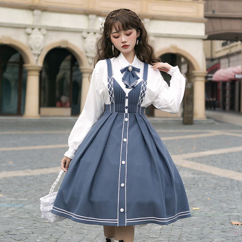 Chunlv Lolita - Book of Lies - Elegant College Style Princess JSK Set - image 5