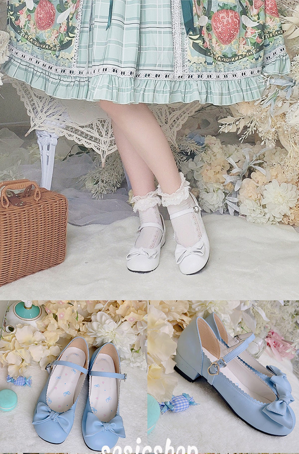 Kawaii Lolita Bow Falt Shoes - image 10