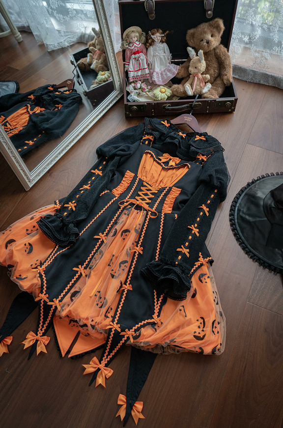 Halloween Gothic Lolita JSK Dress, Pumpkin-inspired Dress - image 14