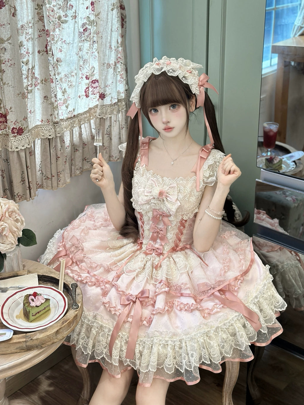 Dreamy Butterfly - Ballet-style Sweet Lolita JSK Dress With Large Bow Trailing - image 7