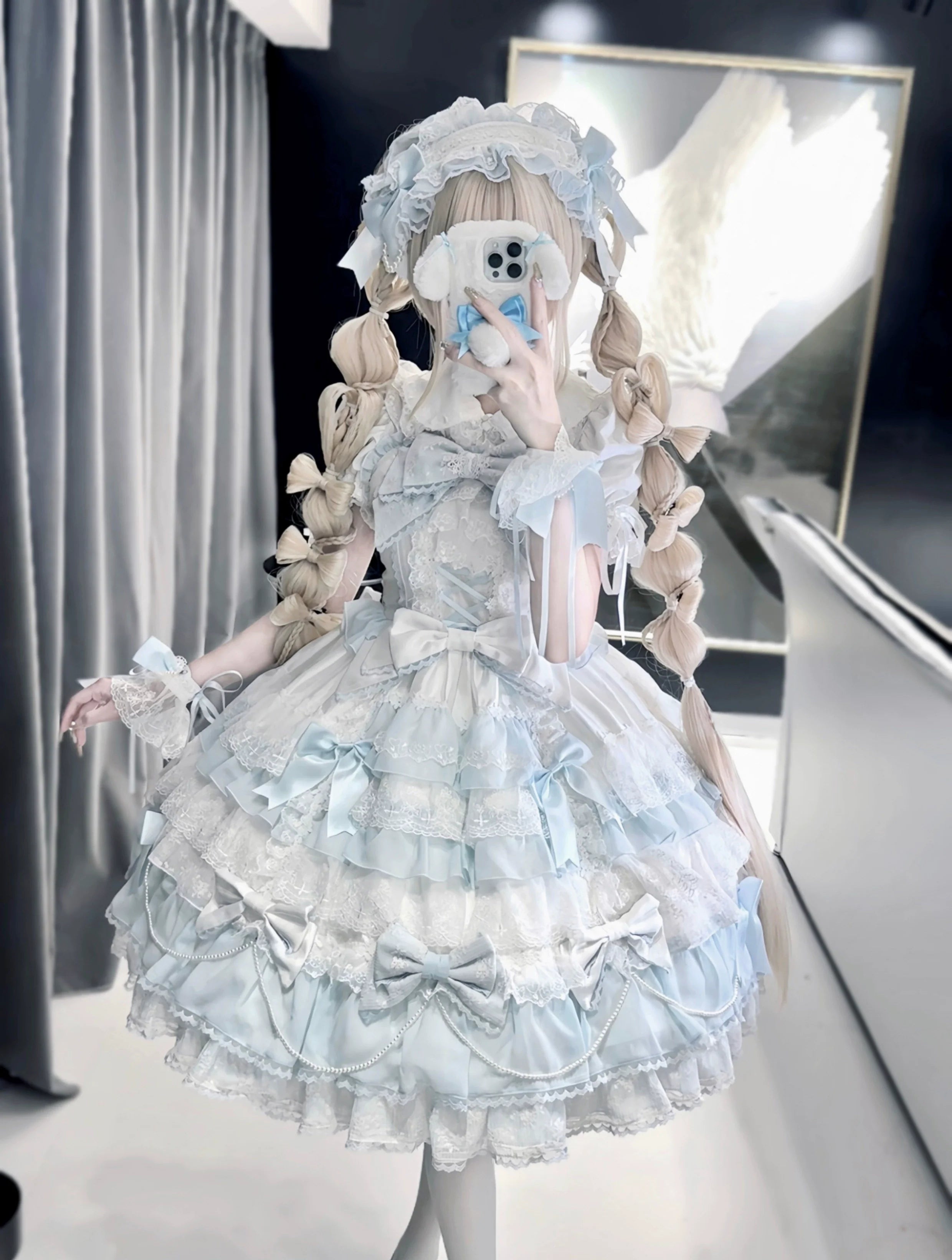 Love Descends - Wedding Lolita JSK Dress, White Blouse and Accessories - image 32