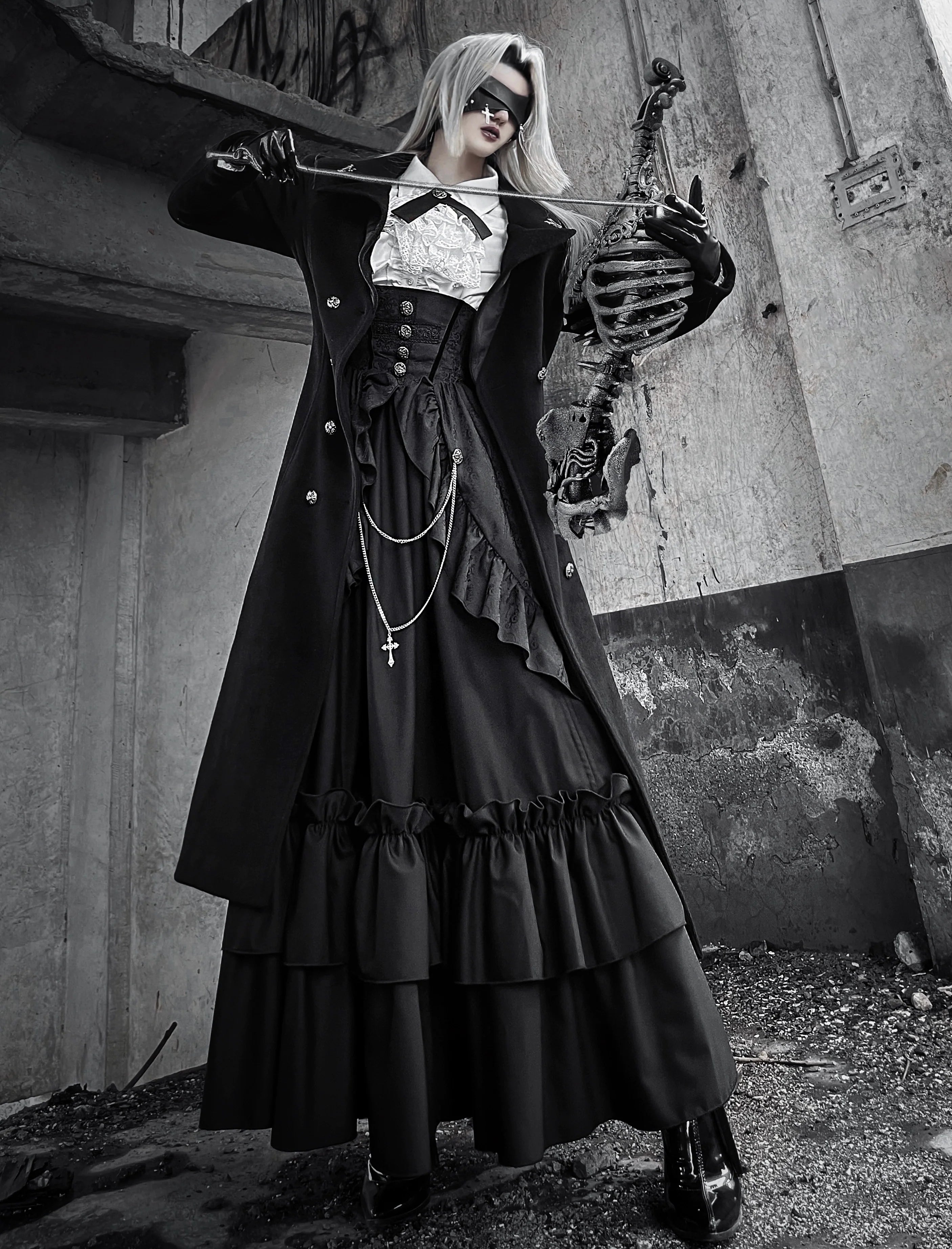 Downfall Dawn - Gothic Double-Breasted Lolita Coat - image 3