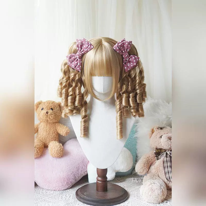 Solid Lolita Bob Wig With Detachable Curl Ponytail - image 1