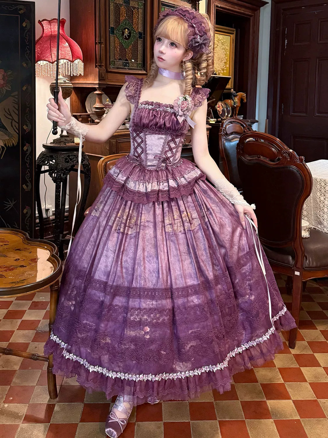 Foggy Vineyard - Fishbone Classic Lolita Bodice, Maxi Skirt - image 1