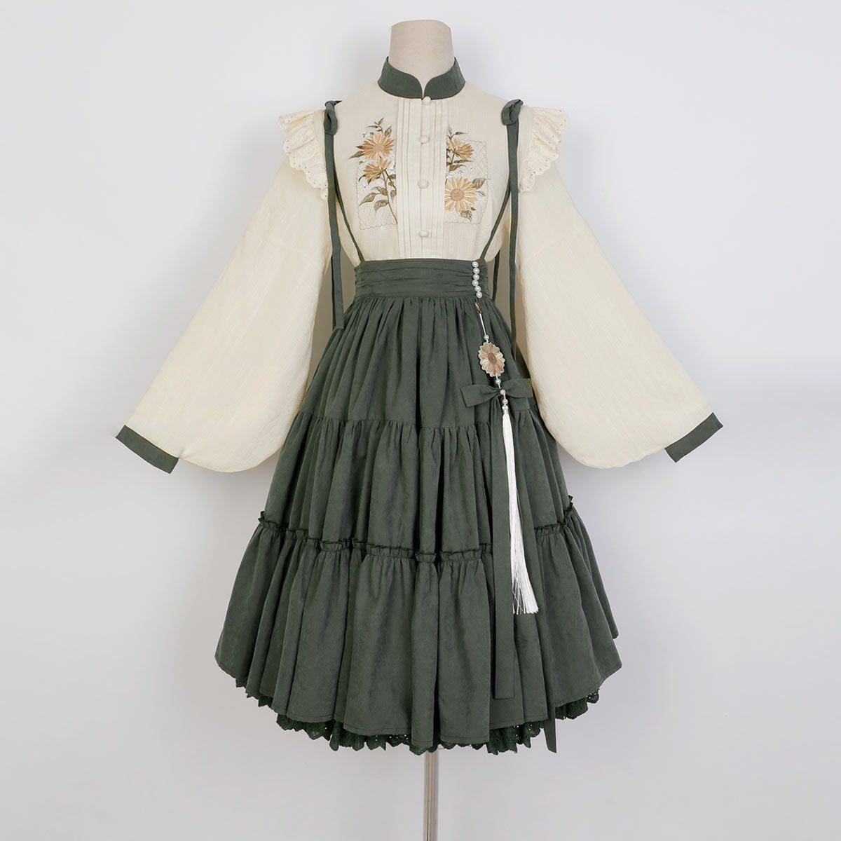 Sunflower Appointment - Oriental Classic Lolita Skirt and Blouse - image 24