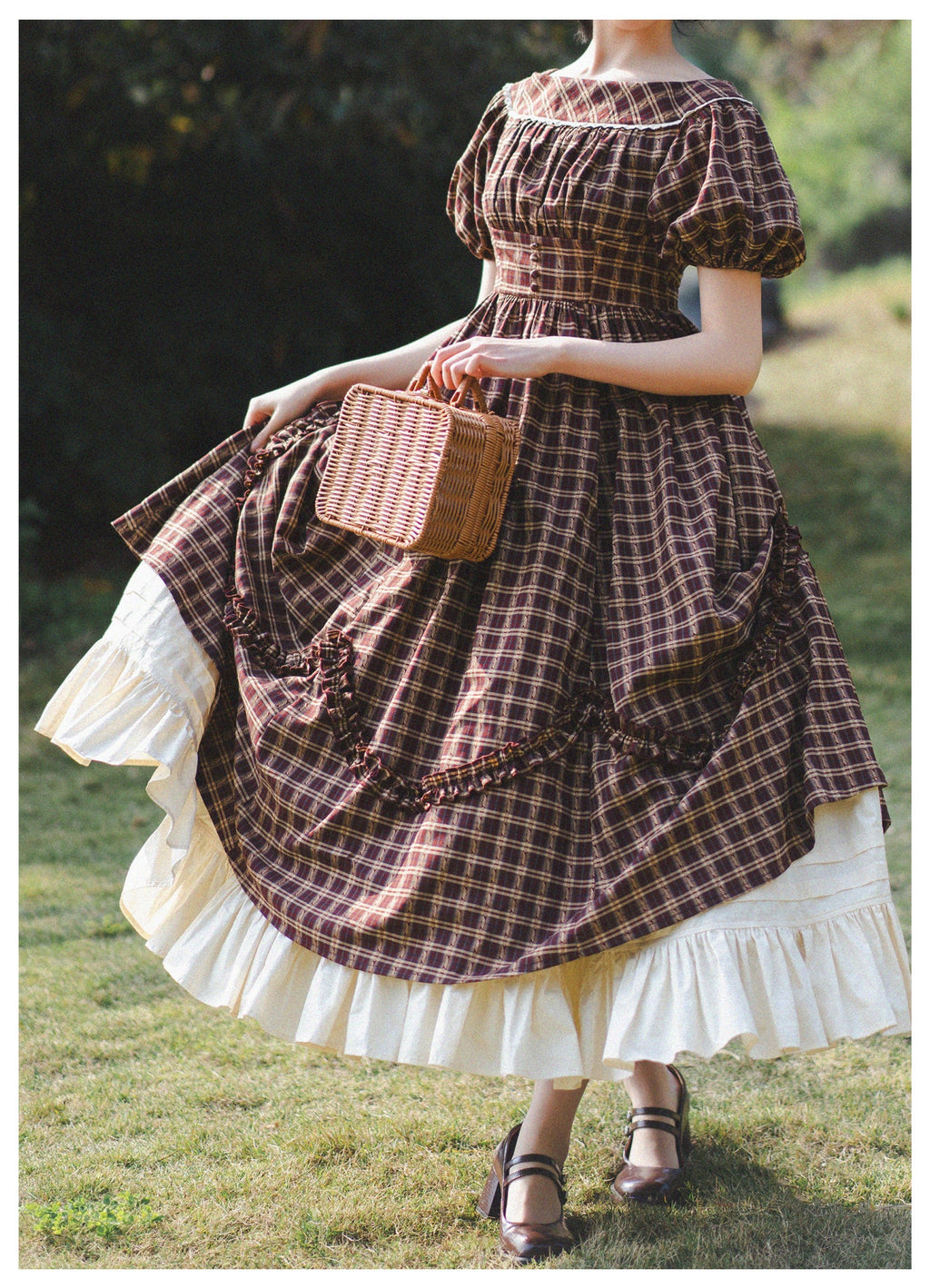 Forest Picnic - Classic Lolita OP Dress with Off-Shoulder and Lifting Hem - image 24