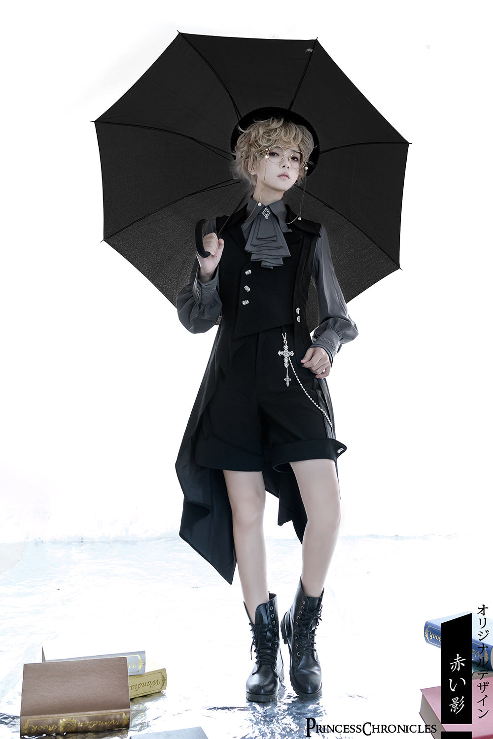 Red Shadow - Irregular Ouji Lolita Prince Vest - image 11