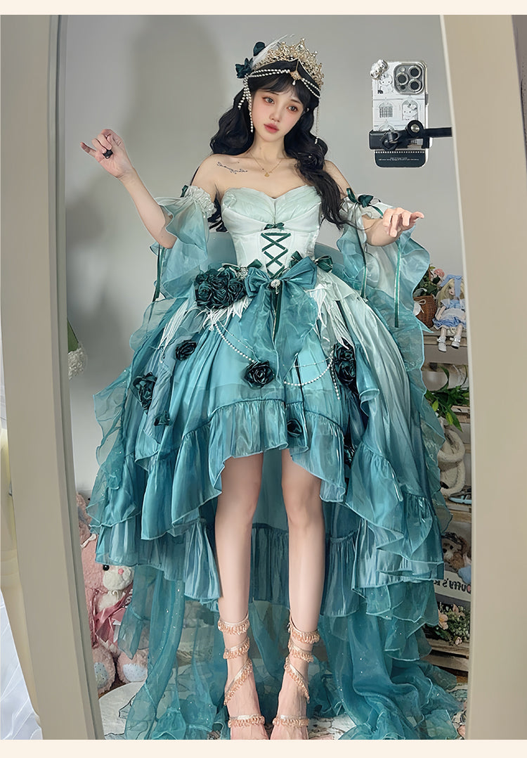 Swan Wonderland - Fairy Lolita JSK with High-Low Hem - image 10