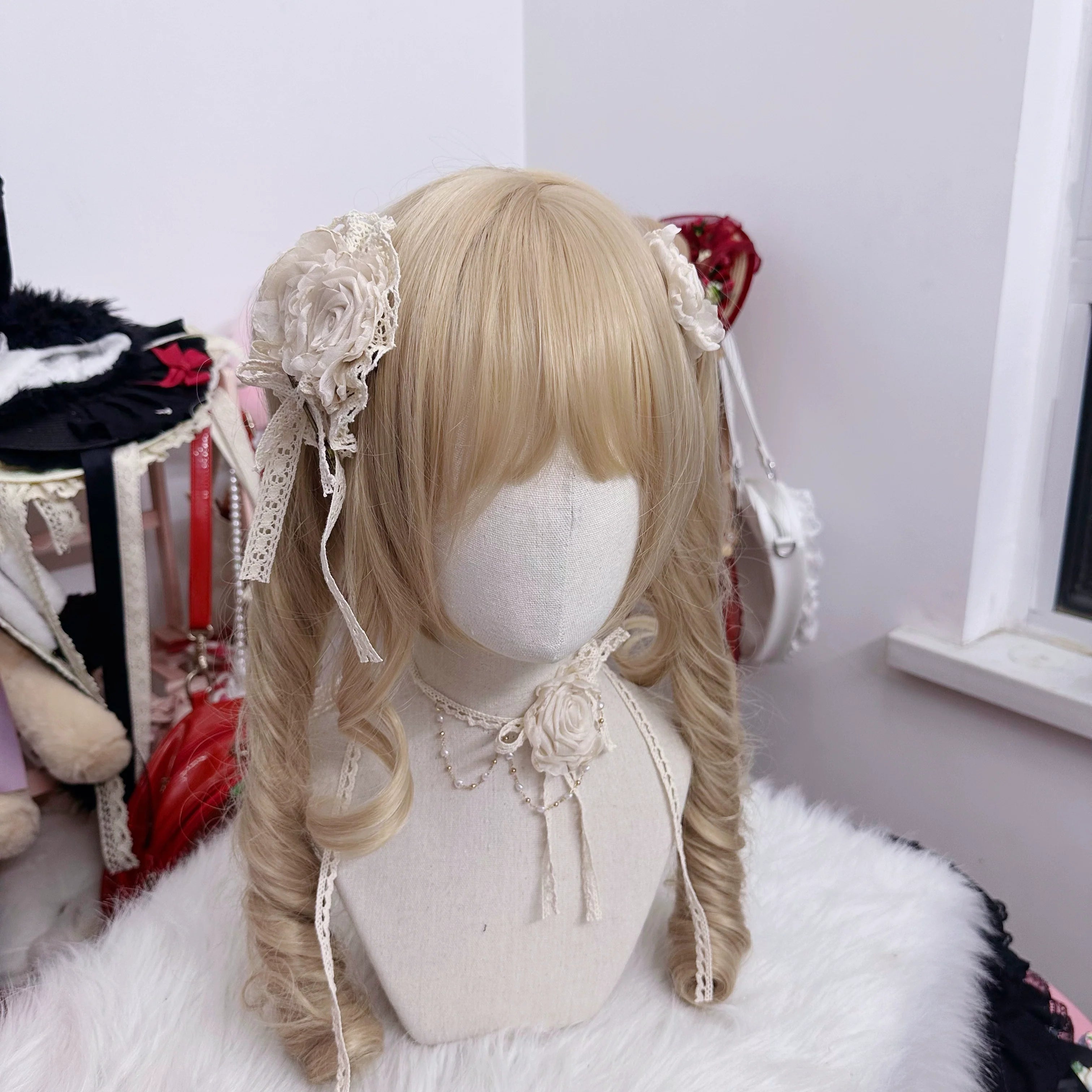 Elegant Lolita Rose Choker Handmade Headdress Set Multicolors - image 8