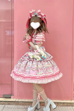 Candy Park Sweet Lolita Print Jumper Dress and Accessories - image 11
