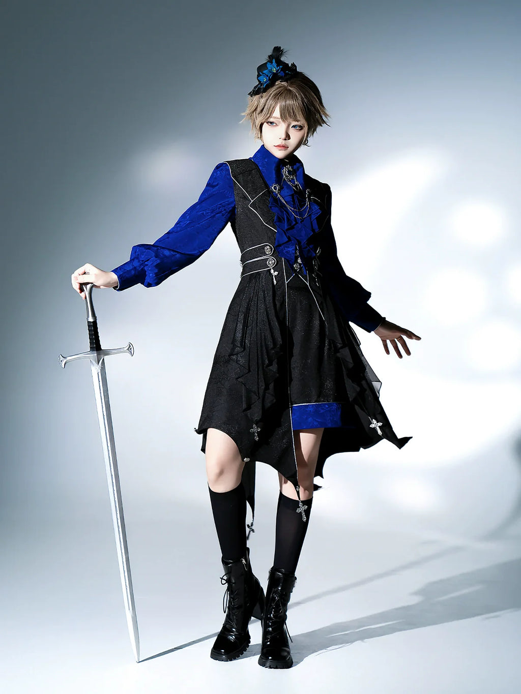 Knight's Code - Jacquard Ouji Fashion Vest Set, Detachable Jabot - image 2