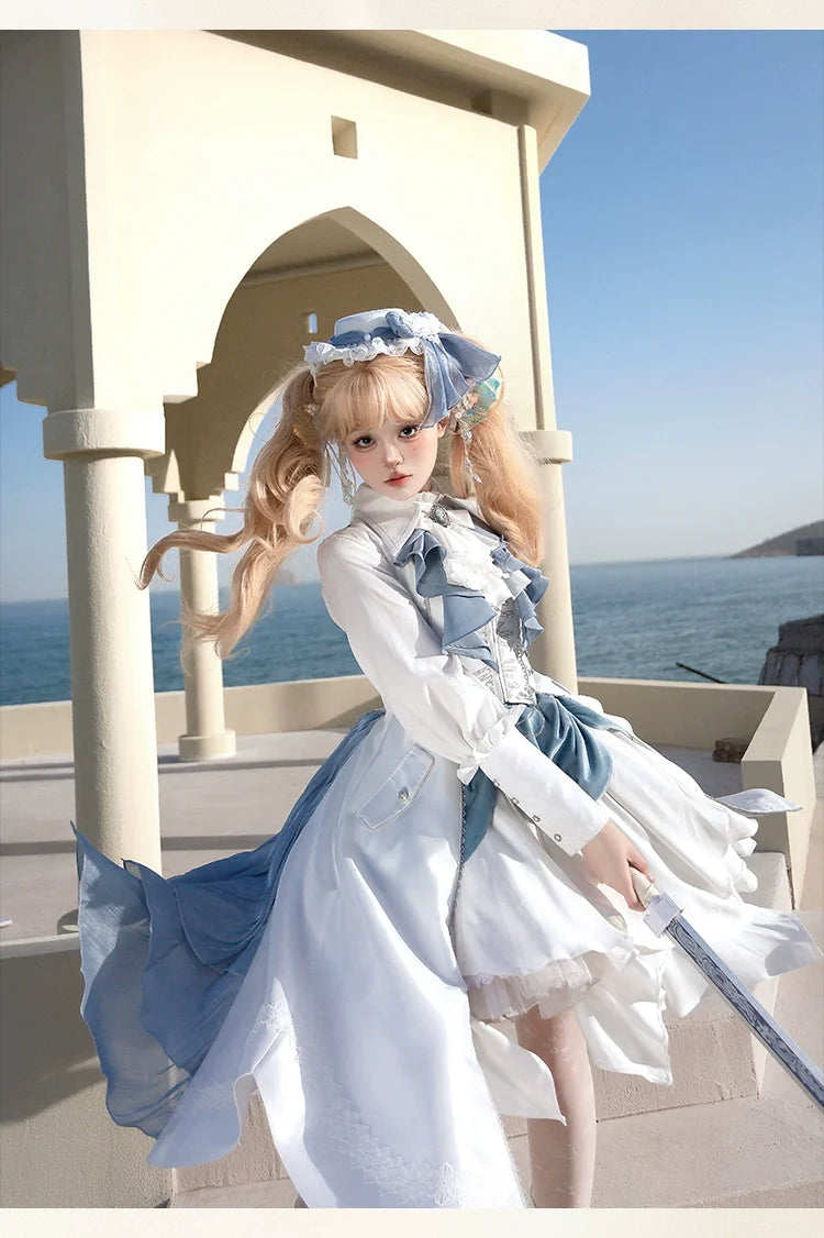 Crumbling Skeleton - Ouji Lolita Fishbone Embroideried Vest & Pants Suits - image 29