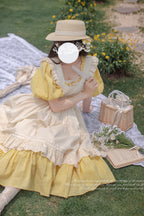 Belle - Yellow Lolita OP Dress Set with Apron - image 17