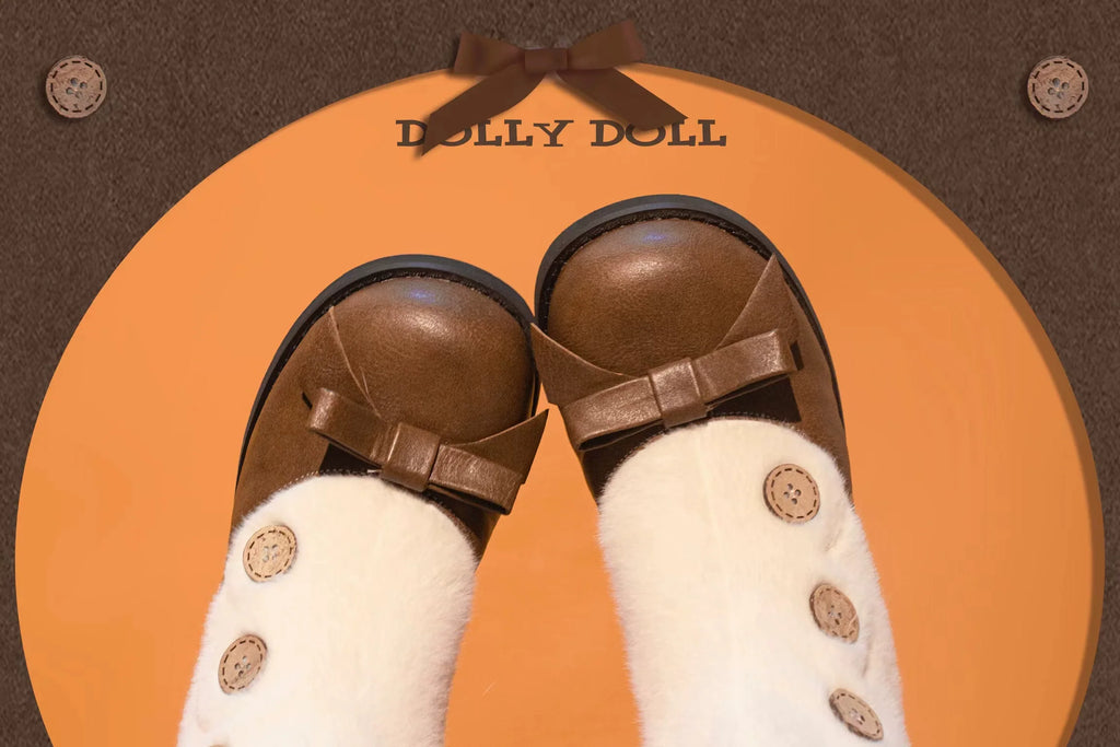 Winter Lolita Boots Fur Mary Jane Lolita Low Heel Shoes - image 35