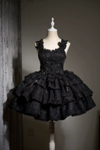 Mori Isle - Solid Gothic Lolita JSK Dress, Embroidered Lace - image 15