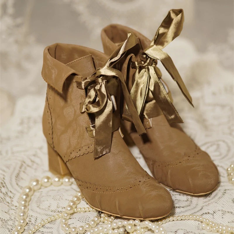 Lady Incognita - Retro Lolita Ankle Boots, Size Zipper - image 20