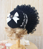 Gothic Lolita Handmade Bonnet with Bows and Beads - image 23