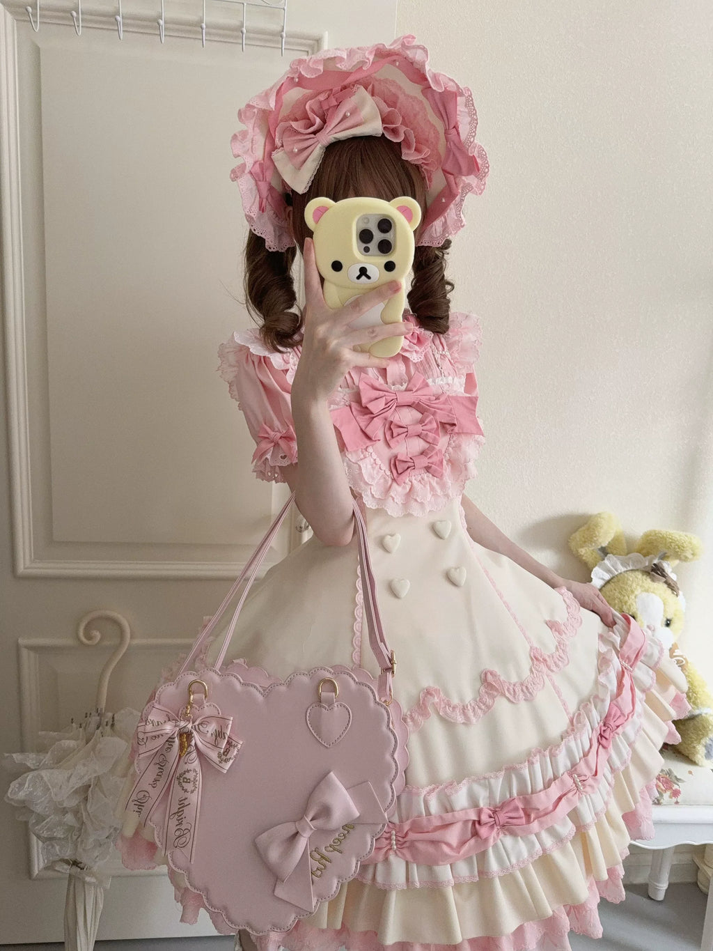 Cream Fondant Sweet Retro Six-Panel Lolita JSK and Accessories - image 13