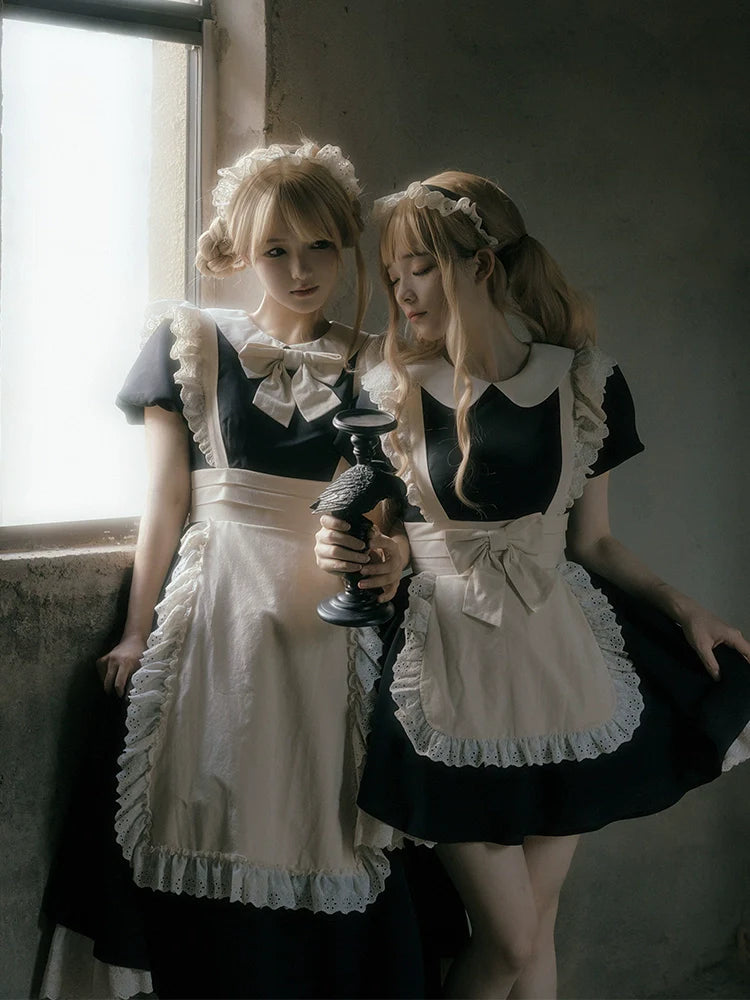 Kiss Kiss - Vintage Maid Lolita OP Dress and Apron - image 2