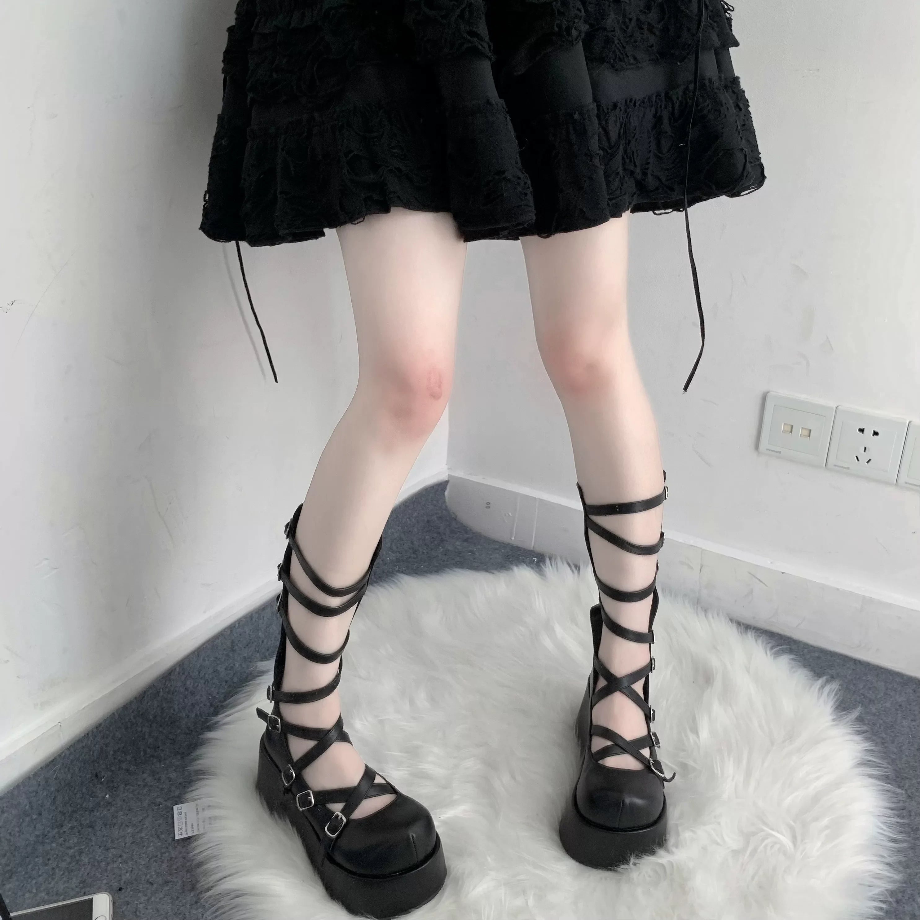Gothic Doll - Gothic Lolita Platform Shoes, Adjustable Shoe Straps - image 5