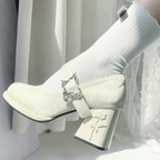 Wanxiang Cycle - Elegant Lolita Heels with Embossed Rose - image 14