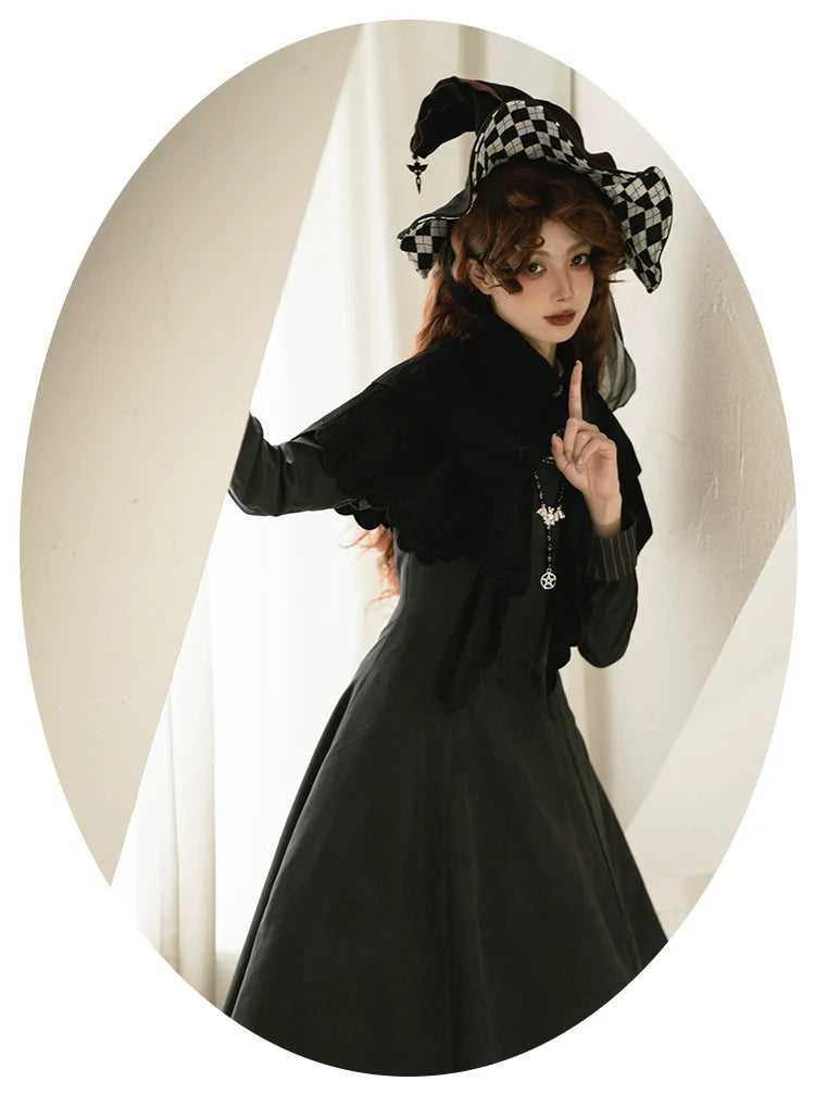 Pilgrim - Black Gothic Lolita Cape, Detachable 2-Piece - image 13