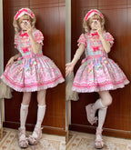 Candy Park Sweet Lolita Print Jumper Dress and Accessories - image 13