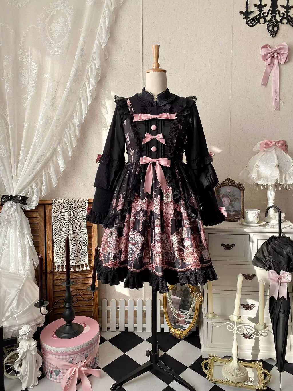 Missing Lamb Case - Gothic Lolita Dress Set with Sheep Prints - image 55