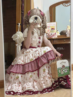 Skyfaring Strawberry - Printed Classic Lolita JSK Dress, Tired Hem - image 13