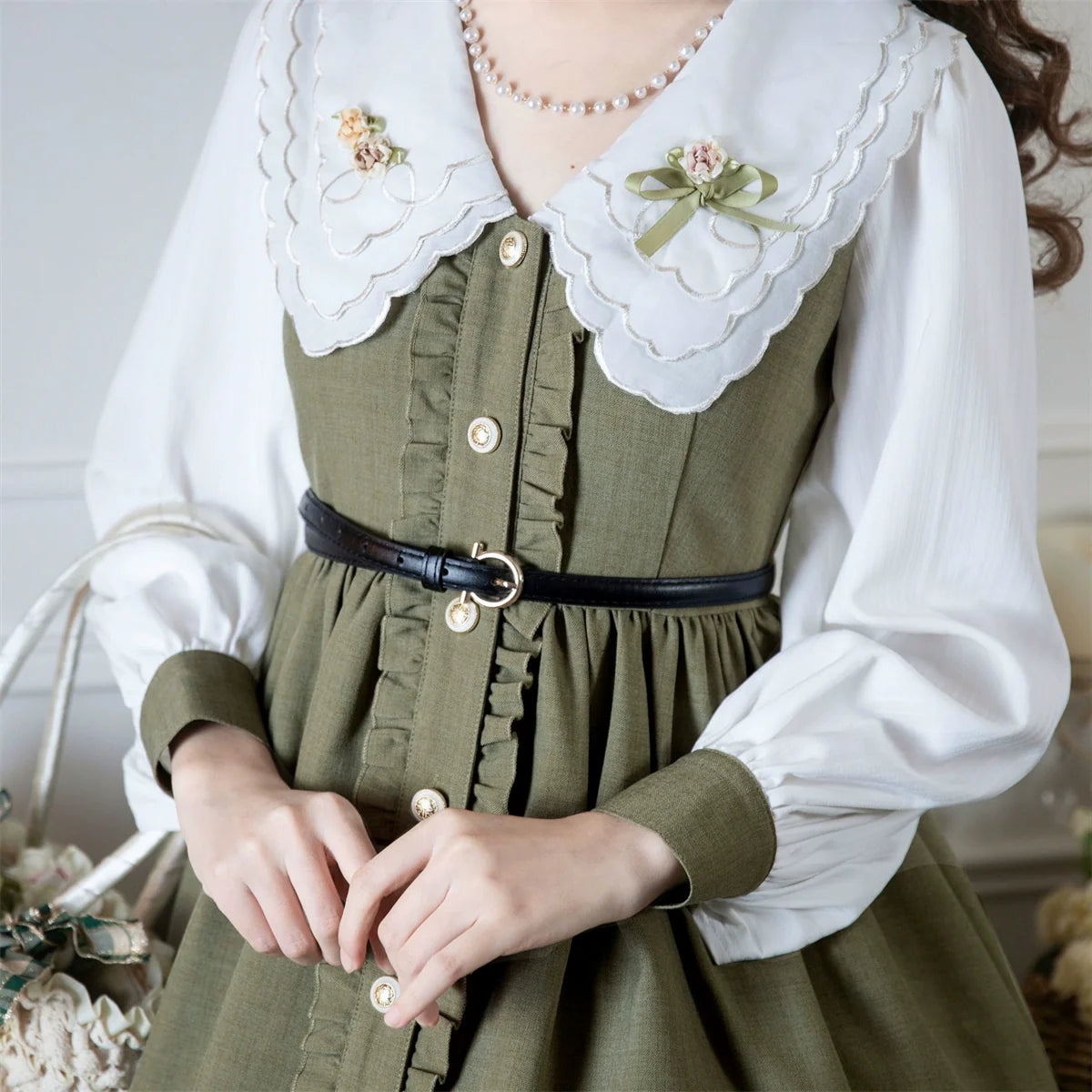 Window Rose - Classic Embroidered Front-Button OP Dress - image 10