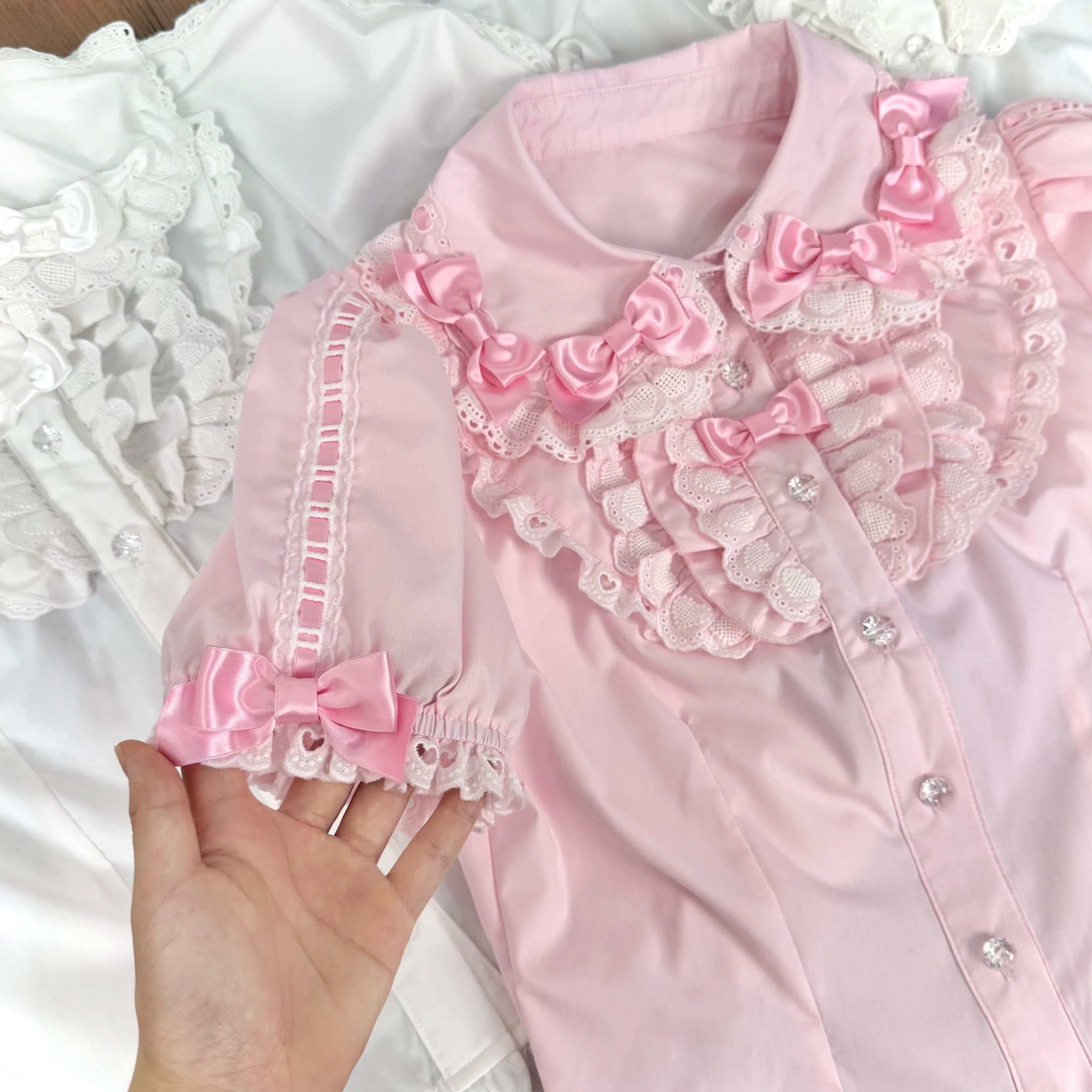 2026 Summer Rose Lattice Tiered Sweet Lolita JSK Dress with Bow Headpiece and Accessories - image 16