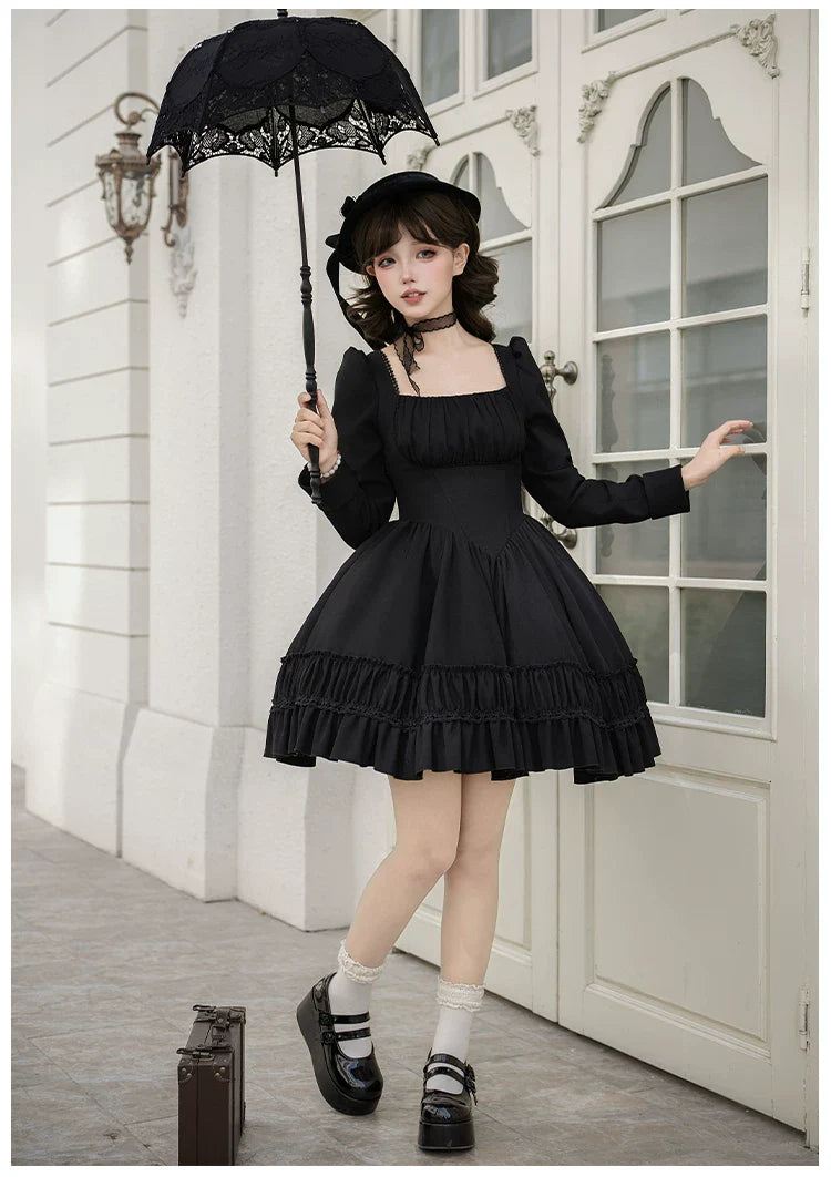 Audrey's Reply - Classic Lolita Square Neck OP, Detachable Embroidered Collar and Accessories - image 21