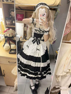 First Generation Doll - Black Old School Lolita Halter JSK Dress with Lace and Accessories - image 9