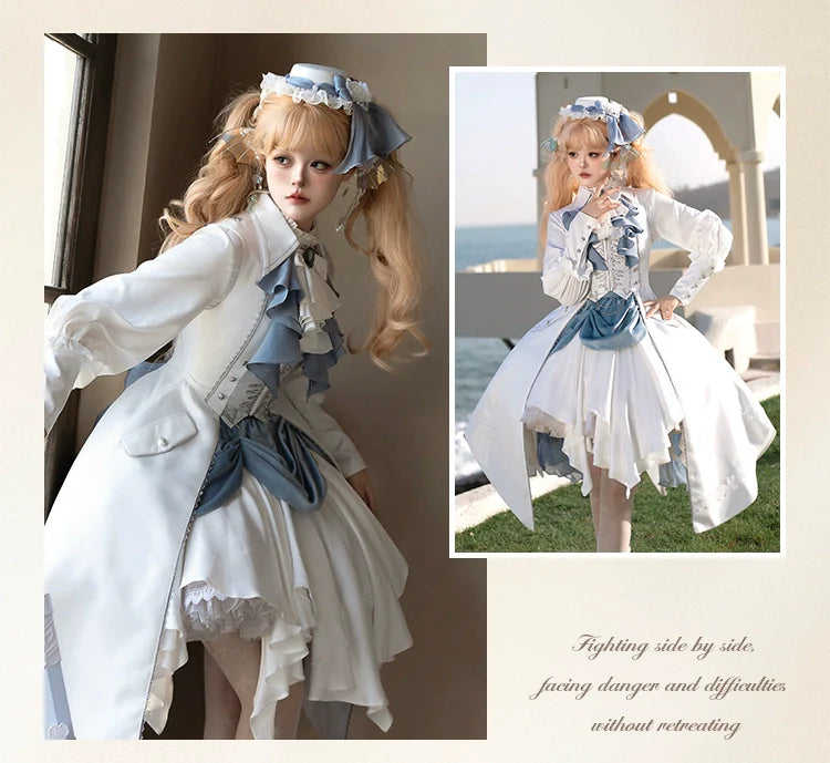 Crumbling Skeleton - Ouji Lolita Fishbone Embroideried Vest & Pants Suits - image 31