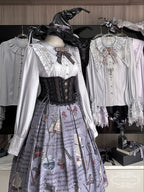 Witch Notes - Gothic Lolita Embroidered Dress Suit, Cross and Rose Print - image 7