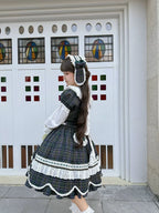 Plaid Petal Bunny - Old School Lolita Plaid OP Dress, Petal-shaped Hem - image 45
