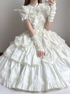 Cotton Gothic Lolita Long JSK, Drawn-up Hem - image 78