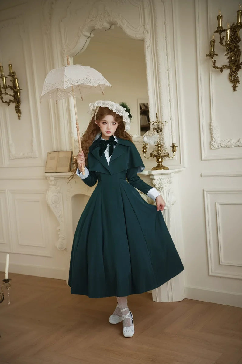Donia Miss - Classic Lolita Faux Two-piece OP Dress, Back Zipper and Accessories - image 10