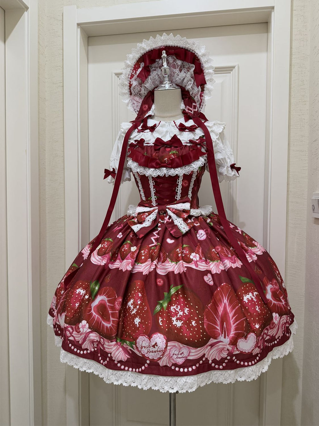 Strawberry Tale Sweet Lolita Strawberry Print JSK - image 25