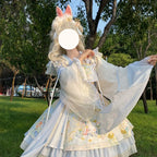 Laurel - Kawaii Han Lolita Jumper Dress Rabbit Print and Accessories - image 5