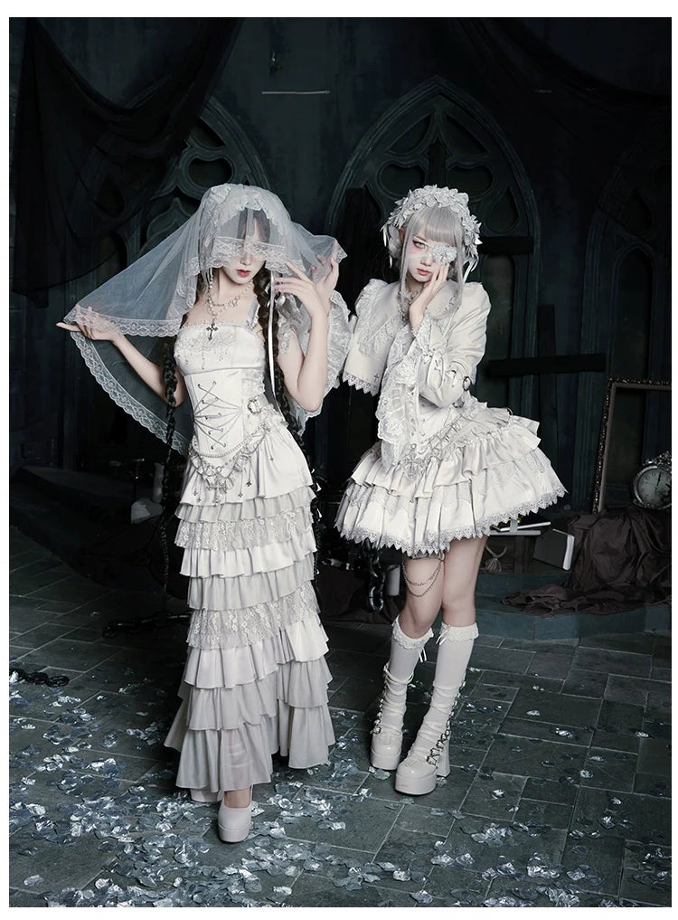 Humanoid Robot - Silver Gothic Lolita Mermaid Skirt Set - image 21