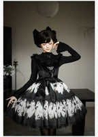 Dead Leaf Butterfly Gothic Lolita JSK and OP Dress Set - image 7