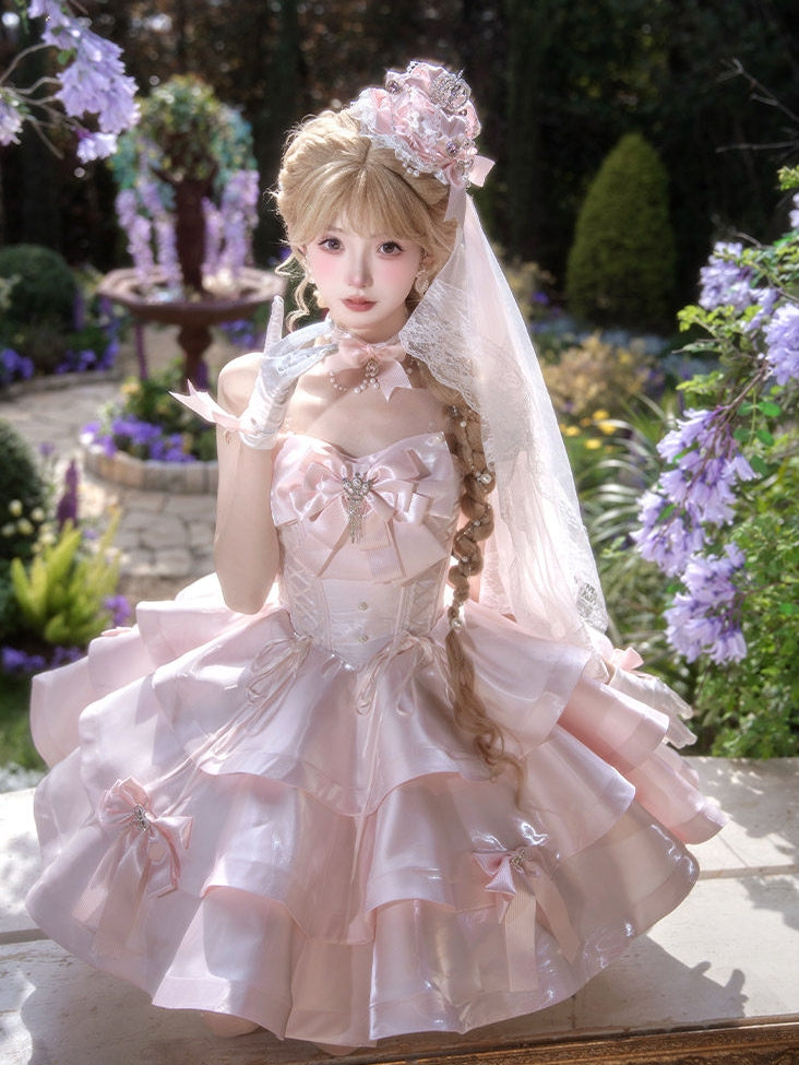 Satin Fantasy Lolita Long Cocktail Dress - image 4
