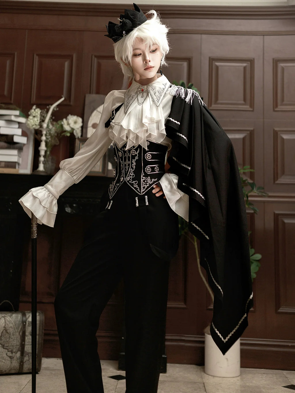 Ouji Lolita Pants Set, Detachable Jabot & Shawl - image 11