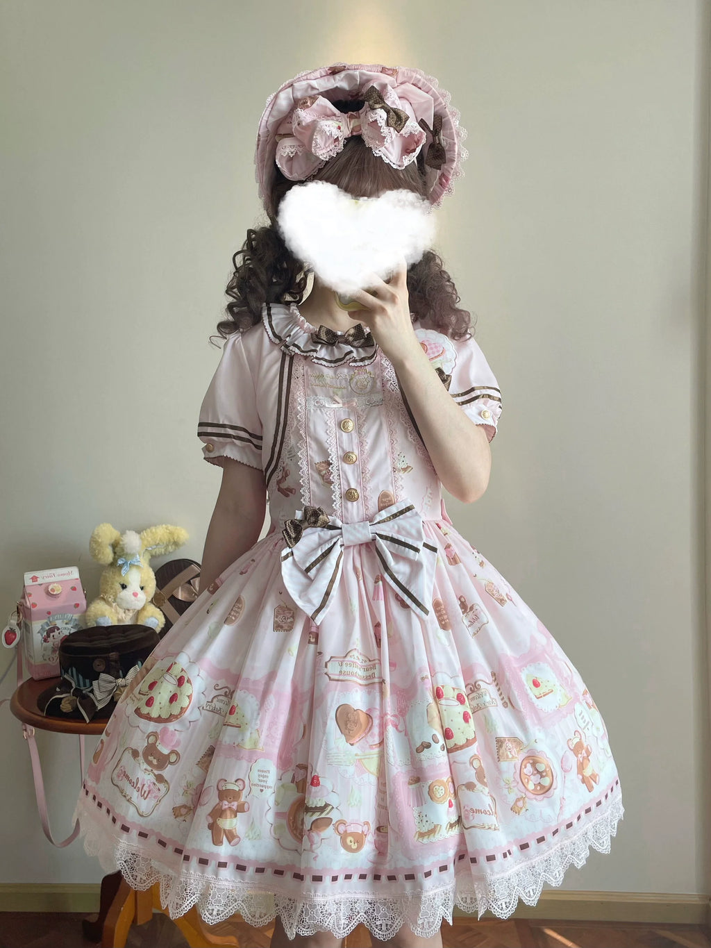 Dream Teahouse - Dessert Print Kawaii Lolita OP Dress Suit - image 7