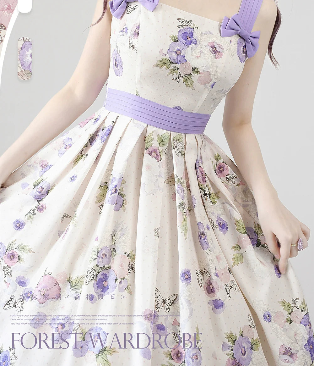 Forest Holiday - Elegant Lolita Foral Print JSK Dress Multicolors - image 13